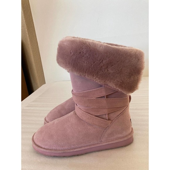 LAMO Womens Pink Suede Winter Boots 8.5 Furry - Picture 4 of 10